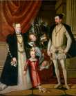 Maximillian II, Wife Anna and Three Children ca 1563 Art Print
