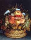 Reversible Head with Basket of Fruit 1 ca 1590 Art Print