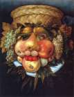 Reversible Head with Basket of Fruit 2 ca 1590 Art Print