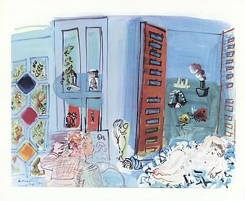 Artist and Model in his Studio, Le Havre 1929 Art Print by Raoul Dufy