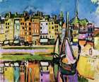 Old Houses on the Basin at Honfleur 1906 Art Print