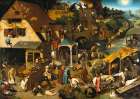 Netherlandish Proverbs The Blue Cloak 1559 Art Print