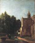 Church porch, Bergholt 1810 Art Print