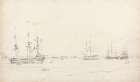 Four East Indiamen at Anchor 1803 Art Print