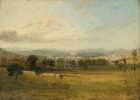 Sketch of Leighton Hall, Lancashire, the hills of the Lake District beyond Art Print