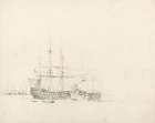 Two Ships at Anchor 1803 Art Print