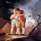 Boy Blowing up a Pigs Bladder 1777 Art Print