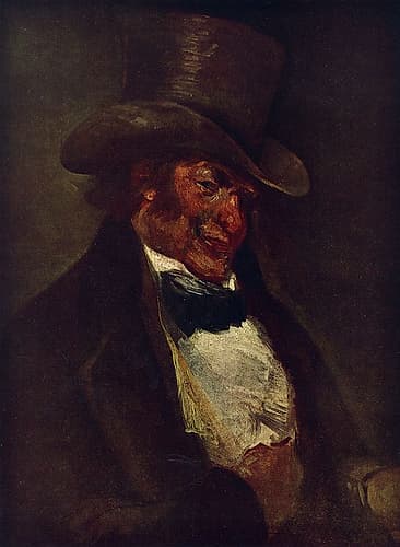 Self-portrait in a tall hat 1826 Art Print