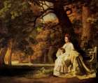 Lady Reading in a Wooded Park 1768 Art Print