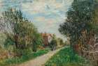Woman and Child on the Meadow Path, Sevres ca 1879 Art Print