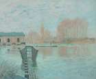 The Machine of Marly and the dam, Bougival 1875 Art Print