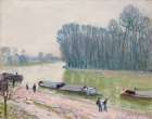 Barges on the Loing (1896) Art Print