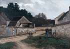 Village Street in Marlotte 1866 Art Print