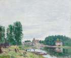 The Matrat Boatyard, Moret-Sur-Loing, Rainy Weather (1892) Art Print