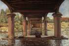 Under the Bridge at Hampton Court 1874 Art Print