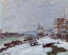 Winter in Marly, Snow Effect 1876 Art Print