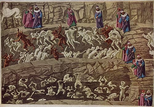 Illustration to Dantes Divine Comedy 1480 Renaissance Print