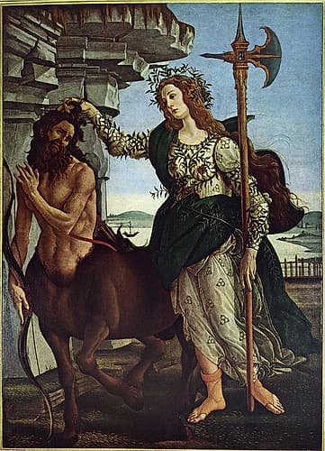 Minerva and the Centaur ca 1482 Art Print