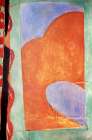 Composition, The Yellow Curtain 1915 Art Print