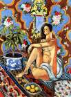 Decorative Figure on an Ornamental Background 1925 Art Print