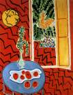 Red Interior, Still Life on Blue Table 1947 Art Print