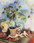 Still Life with Geranium and Fruit 1907 Abstract Art Print