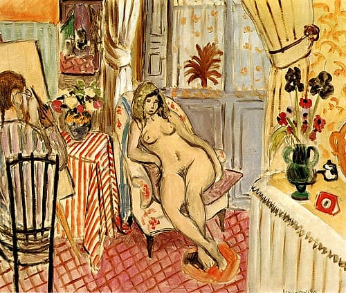 The Artist and his Model 1919 Art Print by Henri Matisse