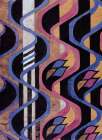 Furniture fabric, Blue Black Purple and White Art Print