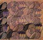 Stylised Daisies, Purple Green and Yellow Art Print