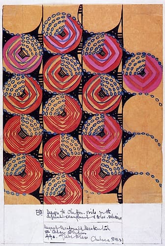 Stylised Roses, Chiffon Voile Art Print by Charles Rennie Mackintosh