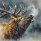 Calling Bull Elk I Art Print