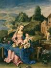 Virgin and Child in a Landscape ca 1600 Art Print