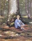Camille Daurelle under an Oak Tree 1872 Art Print