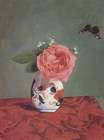 Rose and Forget me nots in Vase 1872 Art Print