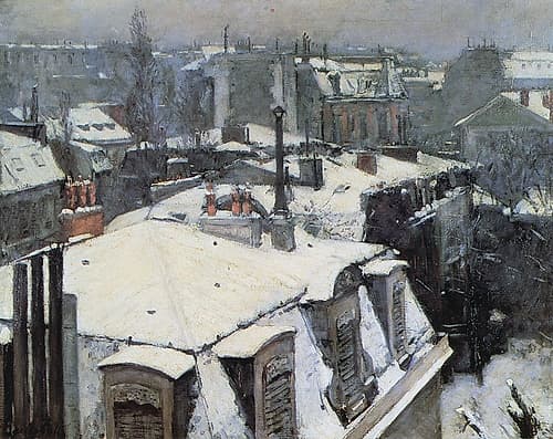 View of Rooftops with Snow ca 1878 Art Print