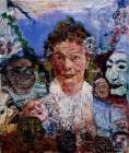 Old Woman with Masks 1889 Art Print