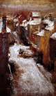 Rue de Flandre in the Snow 1881 Art Print