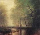Riverside Scene with Figure Art Print
