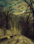 A Moonlit Street Art Print