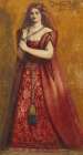 Rosso Vestita Dressed in Red 1850 Art Print