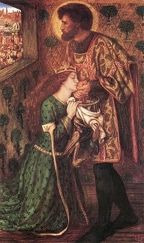 St. George and the Princes Sabra 1862 Victorian Print