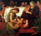 Christ Washing Peters Feet ca 1851 Art Print