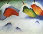 Stooks in the Snow 1911 Art Print