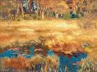 Autumn Landscape with Fox 1918 Art Print