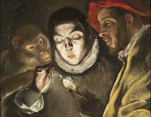 An Allegory with a Boy Lighting a Candle in the Company of an Ape and a Fool, Fabula ca 1580 Animals Print