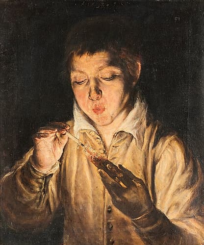 Boy Blowing an Ember ca 1570 Classical Print