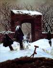 Cemetery in the Snow 1826 Art Print