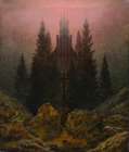 Cross and Cathedral in the Mountains ca 1812 Art Print