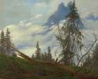 Mountain Peak with Drifting Clouds 1835 Art Print