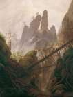 Rocky Landscape in the Elbe Sandstone Mountains 1822 Art Print